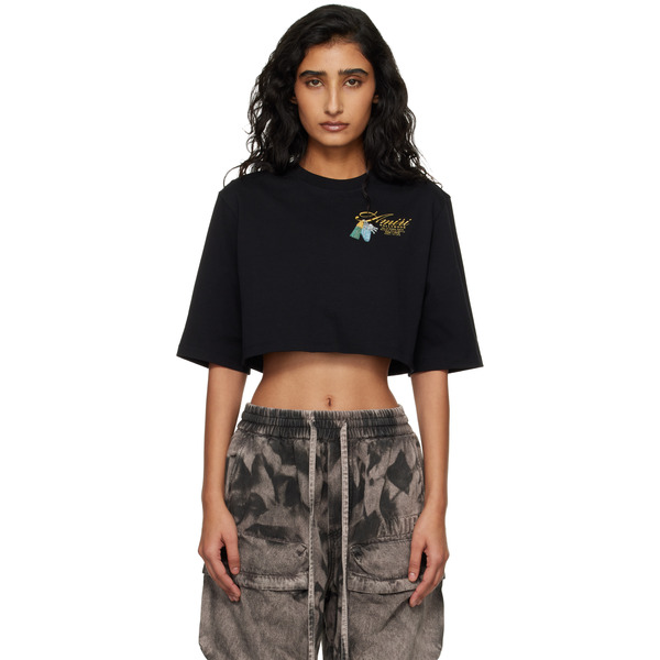  Amiri Black Chateau Keys Cropped T-shirt 