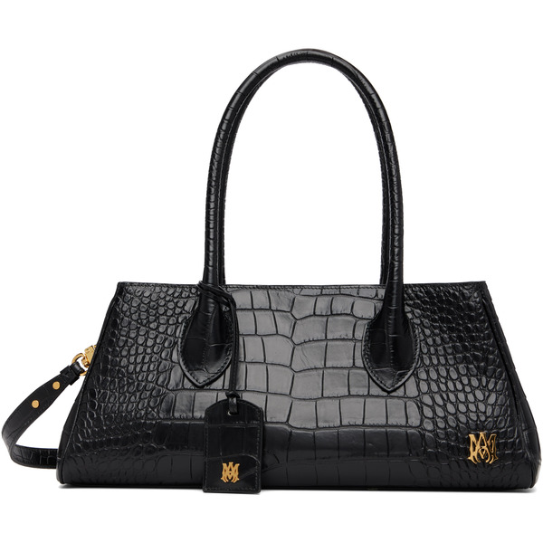  Amiri Black Embossed Croc Honey 40 Shoulder Bag 