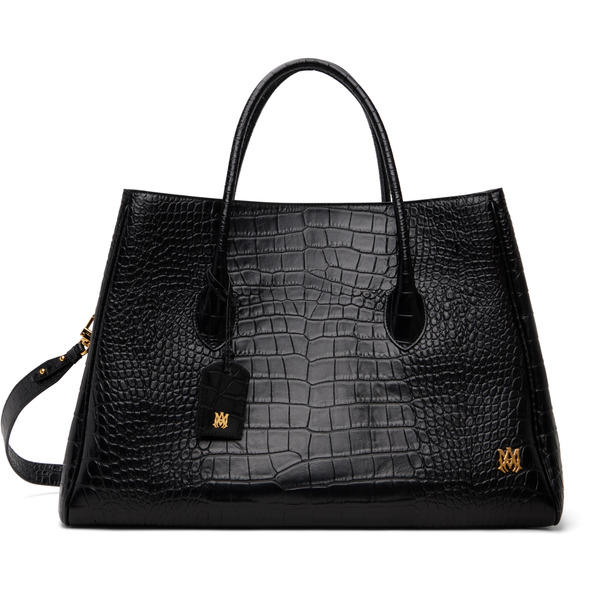  Amiri Black Embossed Croc Honey 50 Tote 