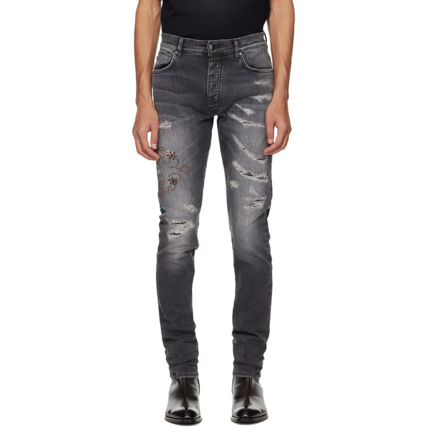  Amiri Black 'amiri Hollywood' Studded Jeans 