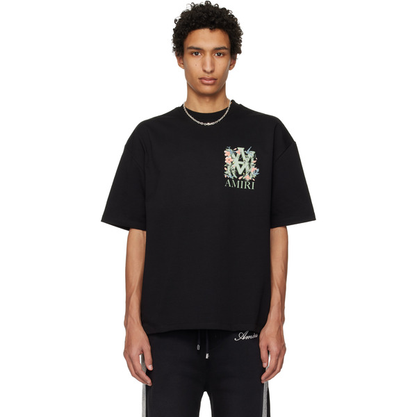  Amiri Black Ma Floral Oversized T-shirt 