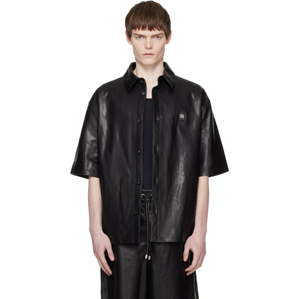  Amiri Black Ma Oversized Leather Shirt 