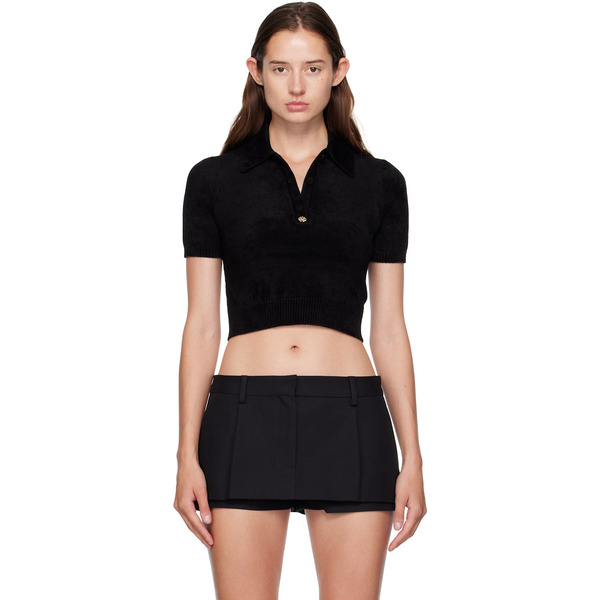  Amiri Black Velvet Polo 