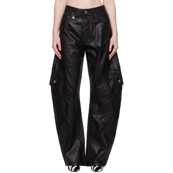  Amiri Black Waxed Paneled Jeans 
