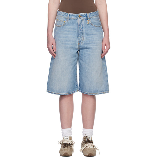  Amiri Blue Faded Denim Shorts 