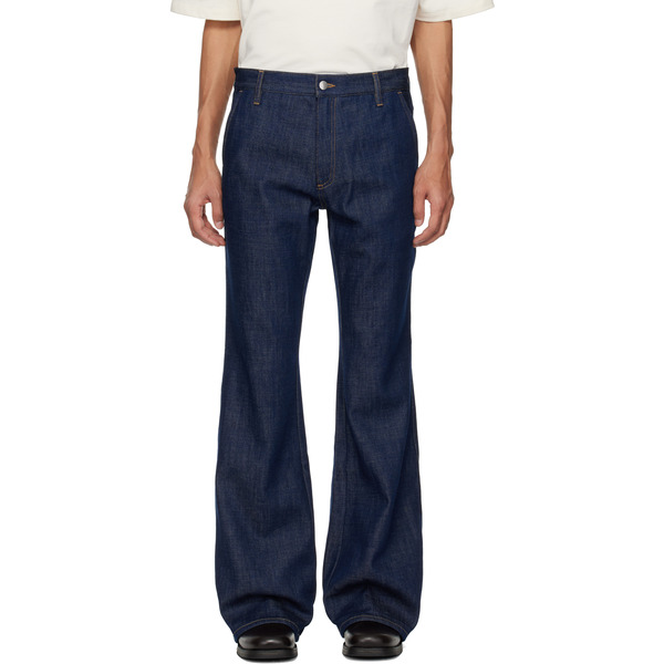  Amiri Blue Raw Boot Cut Jeans 