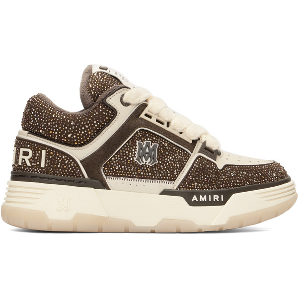  Amiri Brown & Beige Crystal Ma-1 Sneakers 