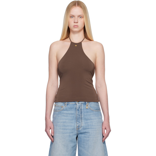  Amiri Brown Halter Top 