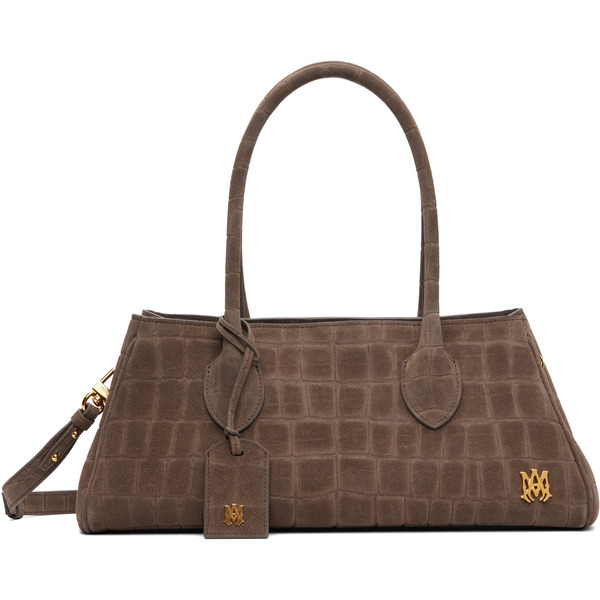  Amiri Brown Suede Croc Honey 40 Shoulder Bag 