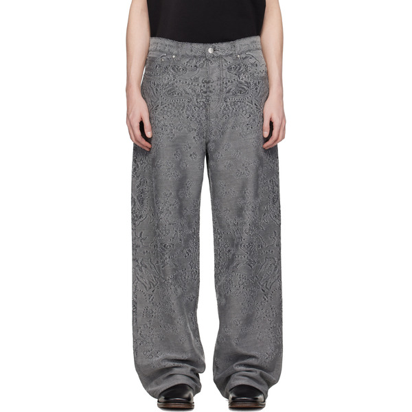  Amiri Gray Ma Quad Bandana Baggy Jeans 