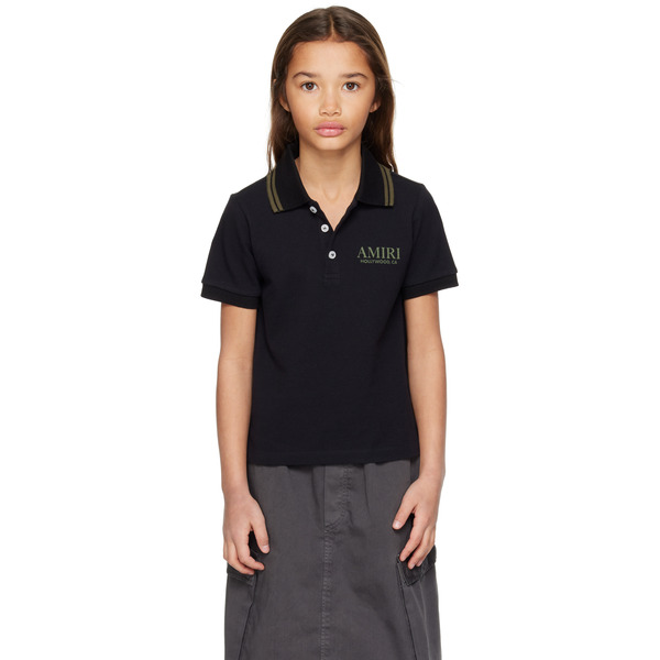  Amiri Kids Black Bones Polo 