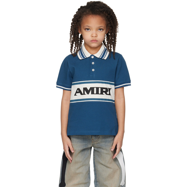  Amiri Kids Navy 'amiri' Sport Polo 