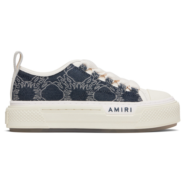  Amiri Navy & White Ma Quad Denim Court Low Sneakers 