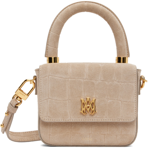  Amiri Taupe Croc Suede Micro Ma Bag 