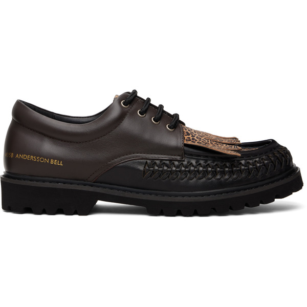  Andersson Bell Black & Brown Fringed Woven Loafers 