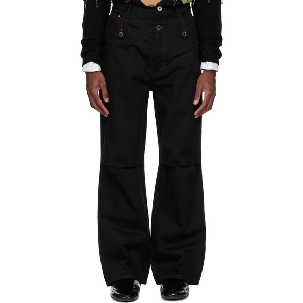  Andersson Bell Black Double Waistband Wide-leg Trousers 