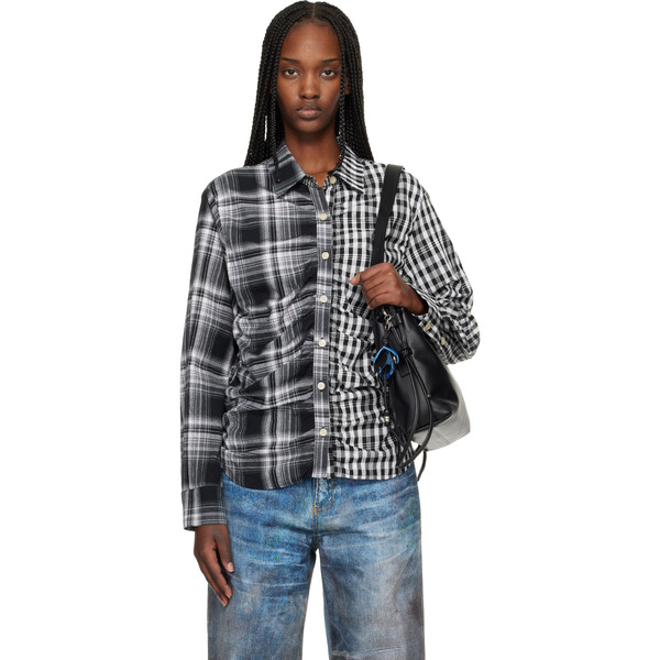  Andersson Bell Black Shirred Check Shirt 