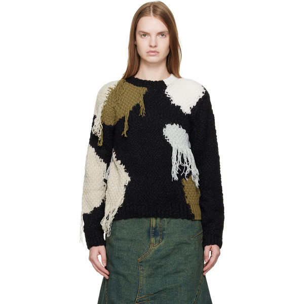  Andersson Bell Black Sylvia Abstract Patchwork Sweater 