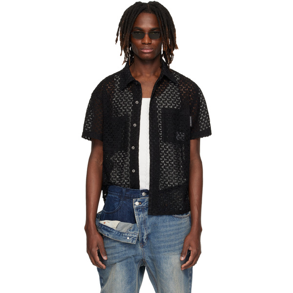  Andersson Bell Black Tres Sheer Knitted Shirt 