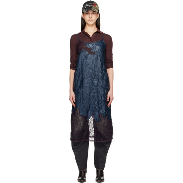  Andersson Bell Navy Embroidery Lace Midi Dress 