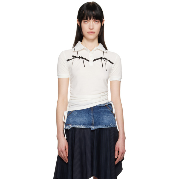  Andersson Bell White Halter String Piqué Polo 