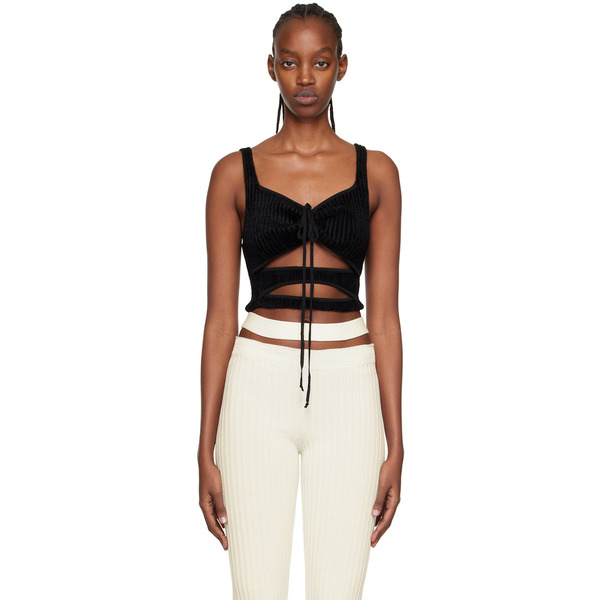  AndreĀdamo Black Cutout Tank Top 