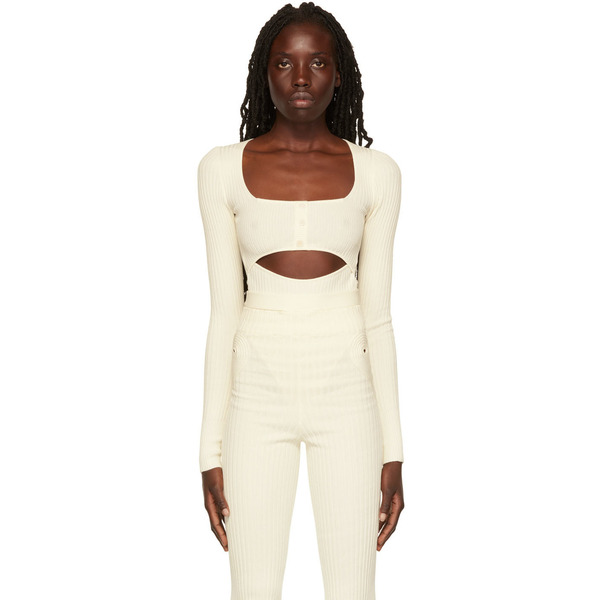  AndreĀdamo Off-white Rib Bodysuit 