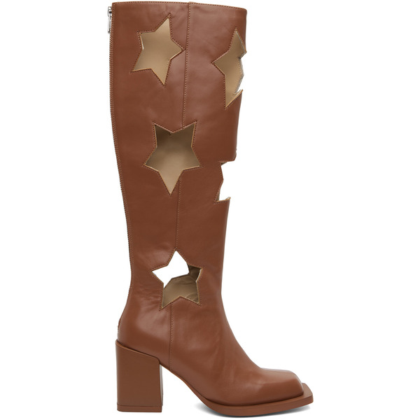  Andrej Gronau Ssense Exclusive Brown Star Cut Boots 