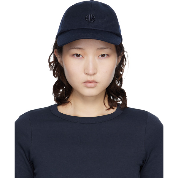  Anine Bing Navy Wool Jeremy Baseball Cap 