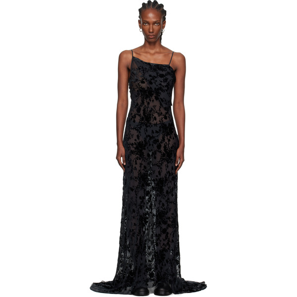  Ann Demeulemeester Black Aaricia Bias Slip Maxi Dress 