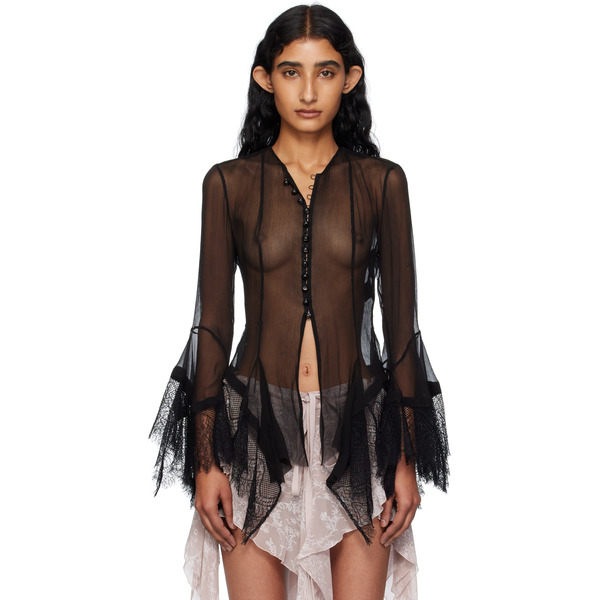  Ann Demeulemeester Black Kristabel Handkerchief Blouse 