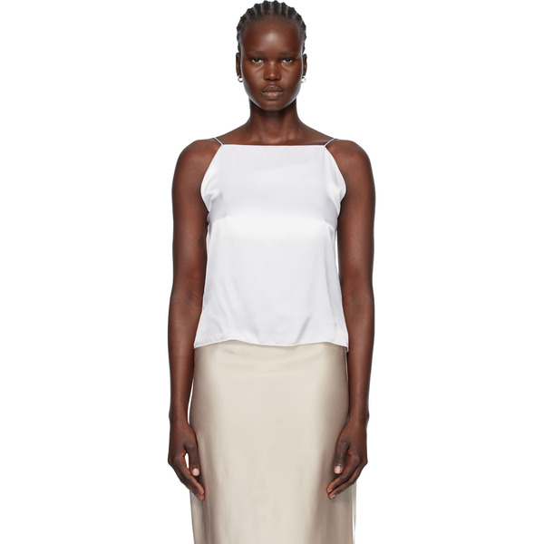 Ann Demeulemeester White Heda Slip Open Back Top 
