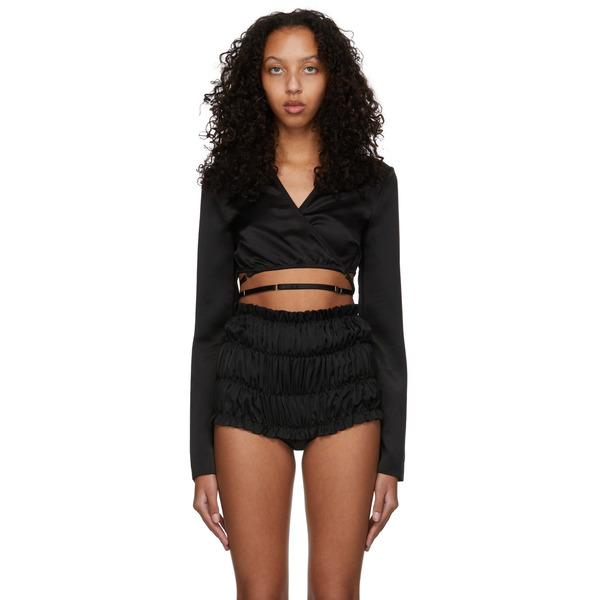  Anna October Black Iris Wrap Top 