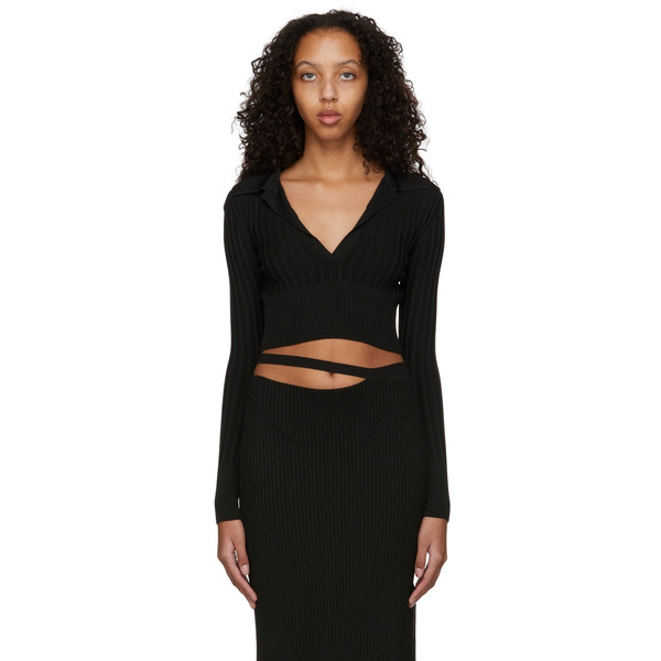  Anna October Black Sandra Knitted Polo 