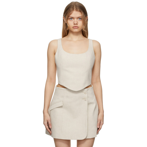  Anna Quan Beige Maya Coset Tank Top 
