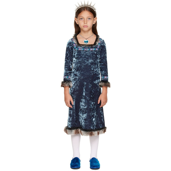  Anna Sui Mini Ssense Exclusive Kids Blue Princess Halloween Costume Dress 