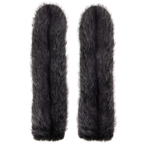  Anna Sui Ssense Exclusive Gray Mink Faux-fur Mittens 