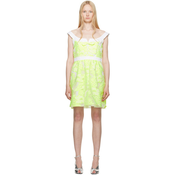  Anna Sui White & Yellow Sweet Bow Minidress 