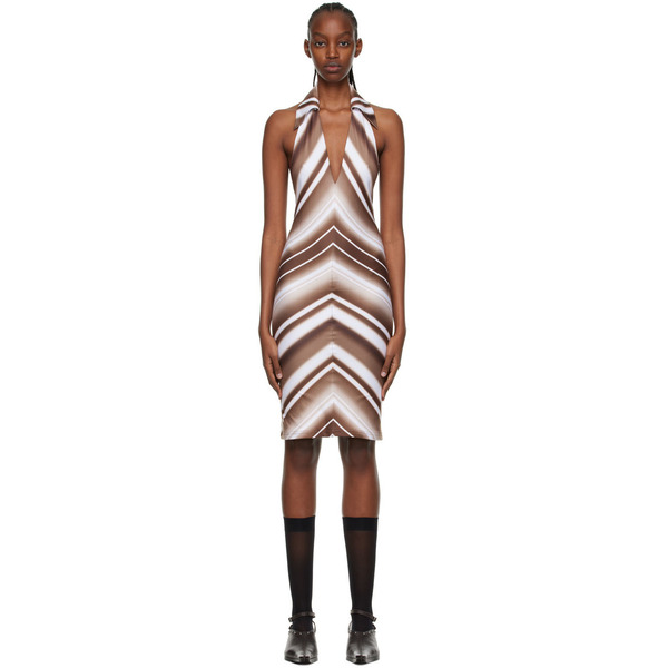  Anne Isabella Brown Recycled Polyethylene Mini Dress 