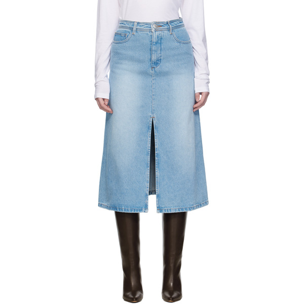  A.p.c. Blue Georgia Denim Midi Skirt 