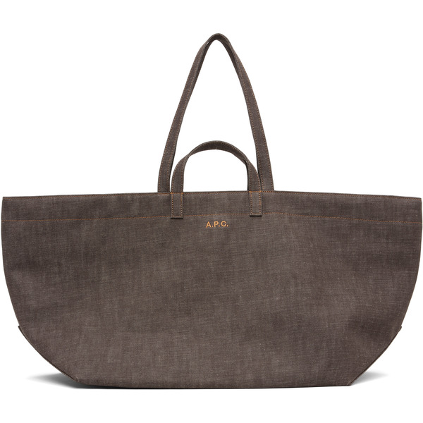  A.p.c. Brown 'le Drummer' Toile Tote 