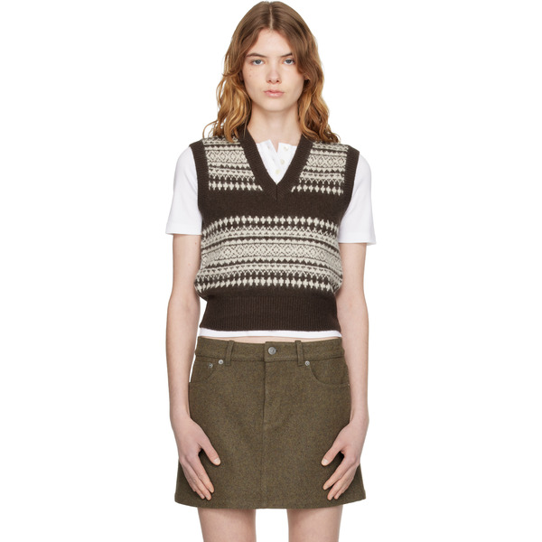  A.p.c. Brown Wool Sweater Vest 