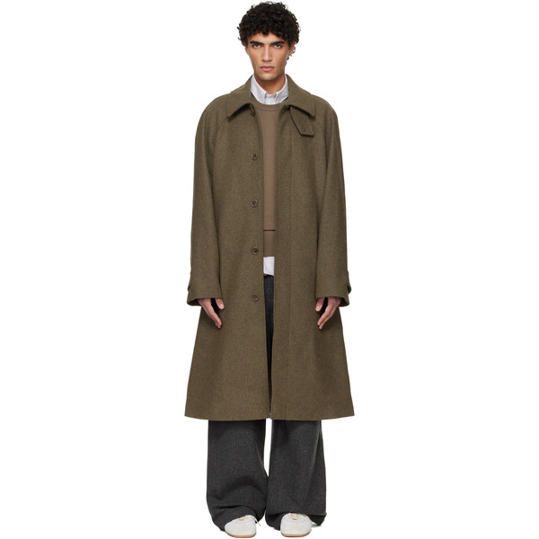  A.p.c. Khaki Raglan Sleeve Coat 