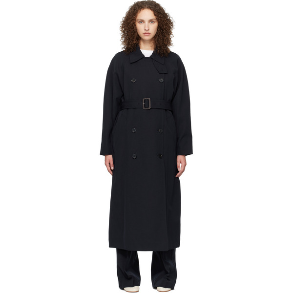  A.p.c. Navy Belted Trench Coat 