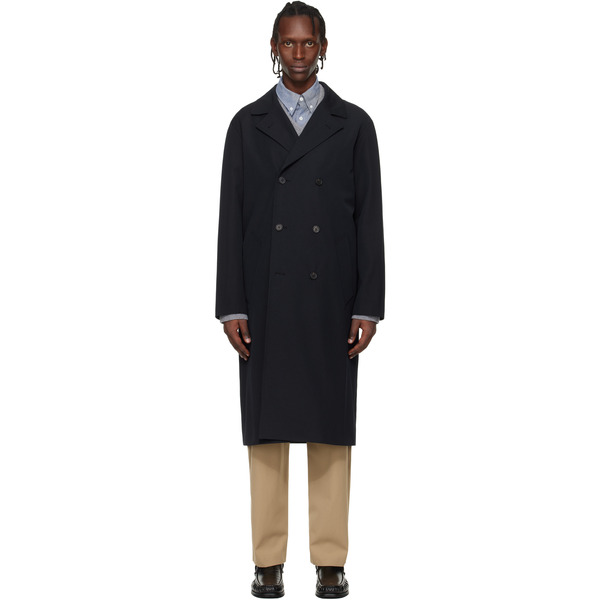  A.p.c. Navy Croisé Coat 