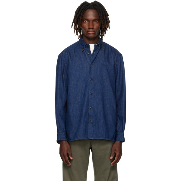  A.p.c. Navy Mathias Denim Shirt 