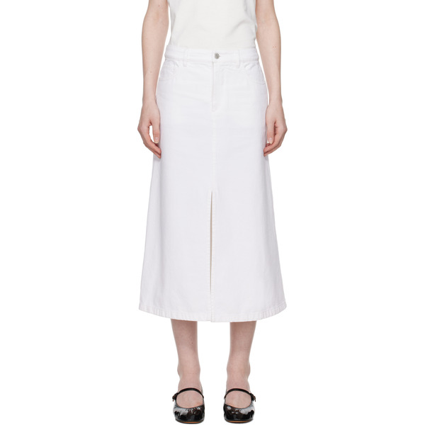  A.p.c. White Georgia Denim Midi Skirt 