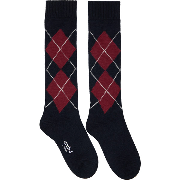  Arch4 Ssense Exclusive Navy & Burgundy Clarke Socks 