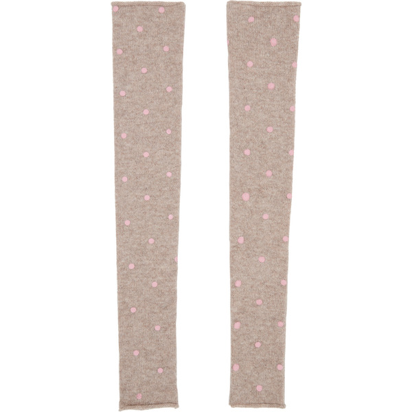  Ashley Williams Beige Knit Arm Warmers 