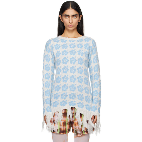  Ashley Williams Blue Ganguro Floral Sweater 